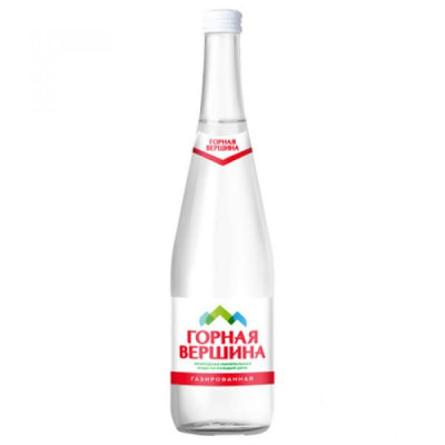 Вода Горная вершина 0,5л стекло, газированная